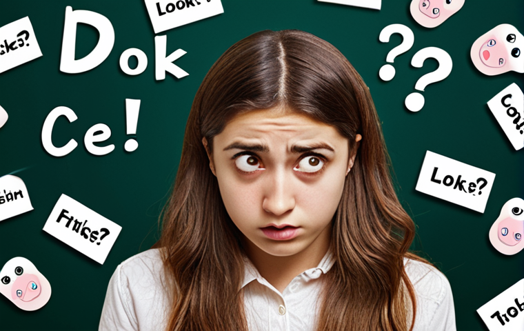 **
Prompt: A confused Turkish student surrounded by English words like "look," "see," "watch," with question marks floating around. The scene should be brightly colored and slightly cartoonish to represent the frustration of choosing the right word. Text overlay: "Word Choice Confusion."
**