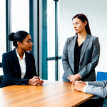 A diverse group of five professionals from various cultural backgrounds, fully clothed in modest business suits and professional dress, gathered around a large, polished conference table in a modern, brightly lit office. They are engaged in a serious discussion, subtly showcasing nuanced communication styles through their natural poses and appropriate attire. The scene emphasizes collaboration and mutual respect. Safe for work, appropriate content, perfect anatomy, correct proportions, well-formed hands, proper finger count, natural body proportions, professional photography, high quality.