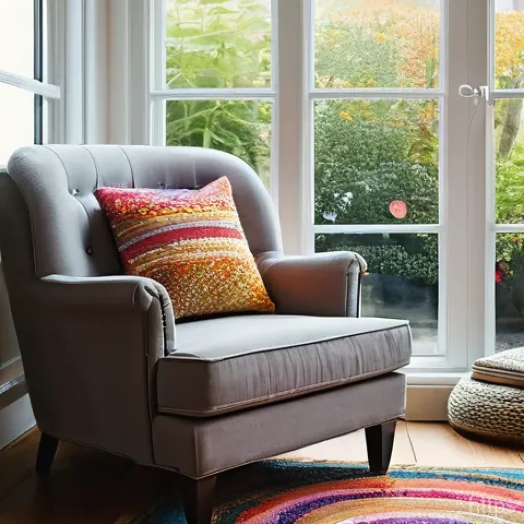 미국과 영국의 영어 철자 차이 - **Prompt 1: A Cozy Reading Corner**
"A cozy, sunlit reading corner in a modern home. A young wom...