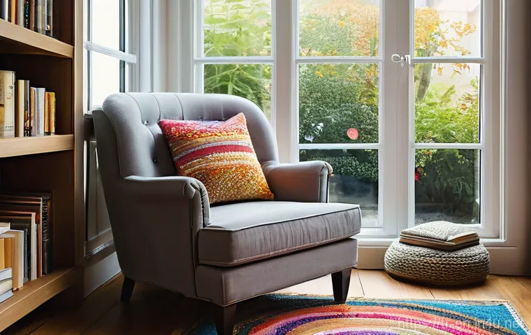 미국과 영국의 영어 철자 차이 - **Prompt 1: A Cozy Reading Corner**
"A cozy, sunlit reading corner in a modern home. A young wom...