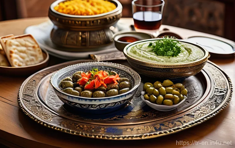 수동태 활용법 - **Prompt: A Glimpse of Turkish Culinary Artistry**
A beautifully arranged spread of traditional ...